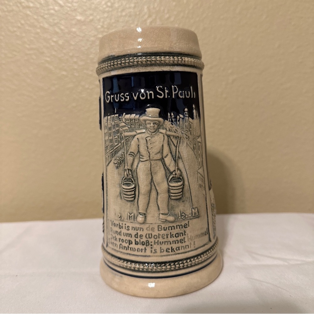 Vintage Western Germany Hand Painted Beer Stein Mug(505.